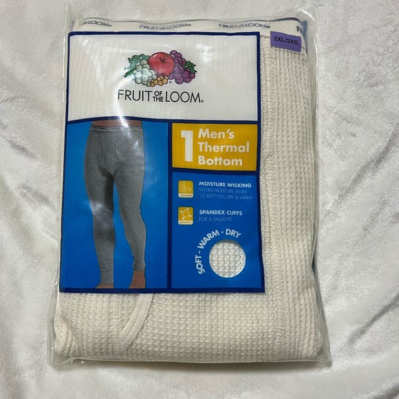 Fruit of the Loom Men's Thermal Bottom 2XL NWT - Picture 1 of 3